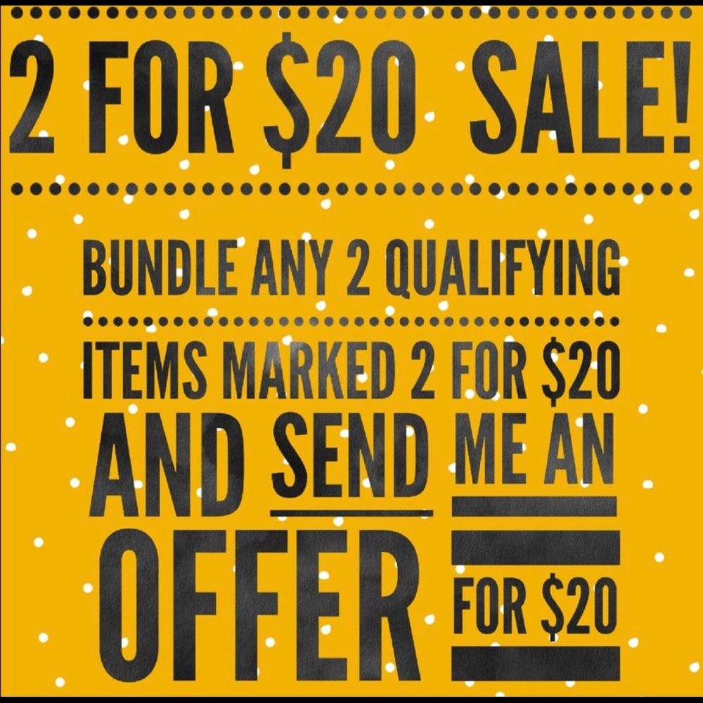 Bundle any 2 items that list 💜2/$20 and will discount for you!